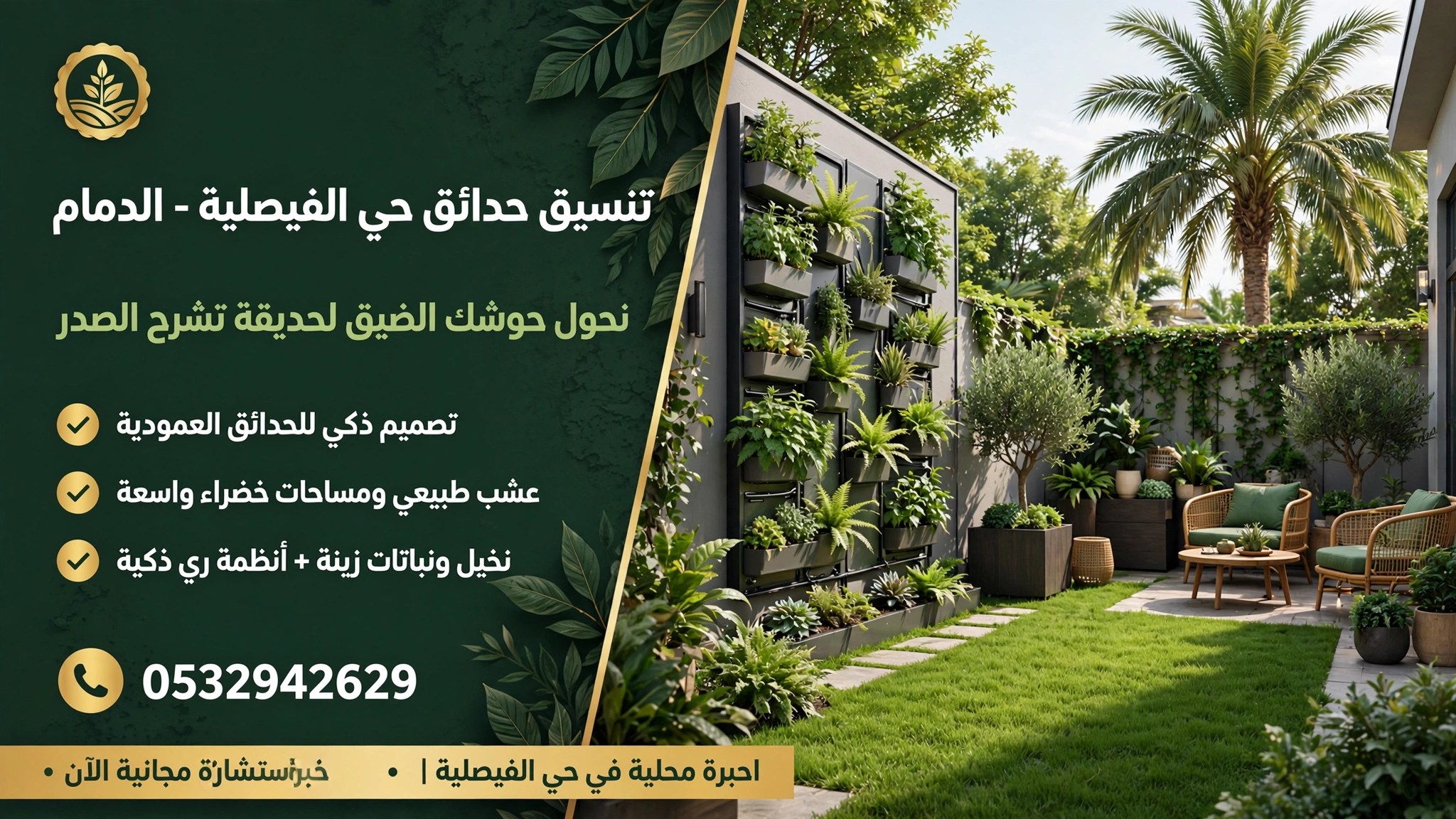 تنسيق حدائق حي الفيصلية الدمام 0532942629 – نحول حوشك الضيق لحديقة تشرح الصدر