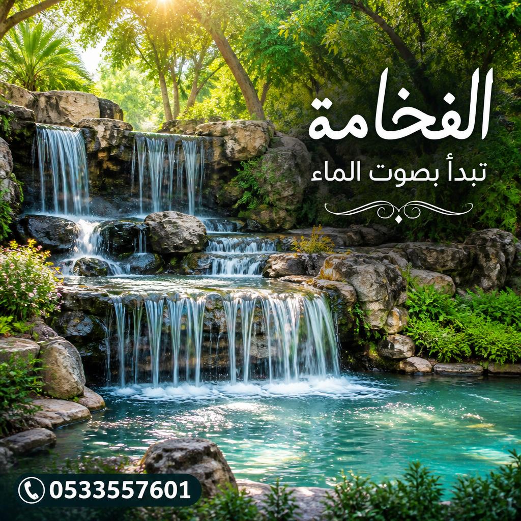 شلالات حدائق بالدمام0532942629| الفخامة تبدأ بصوت الماء