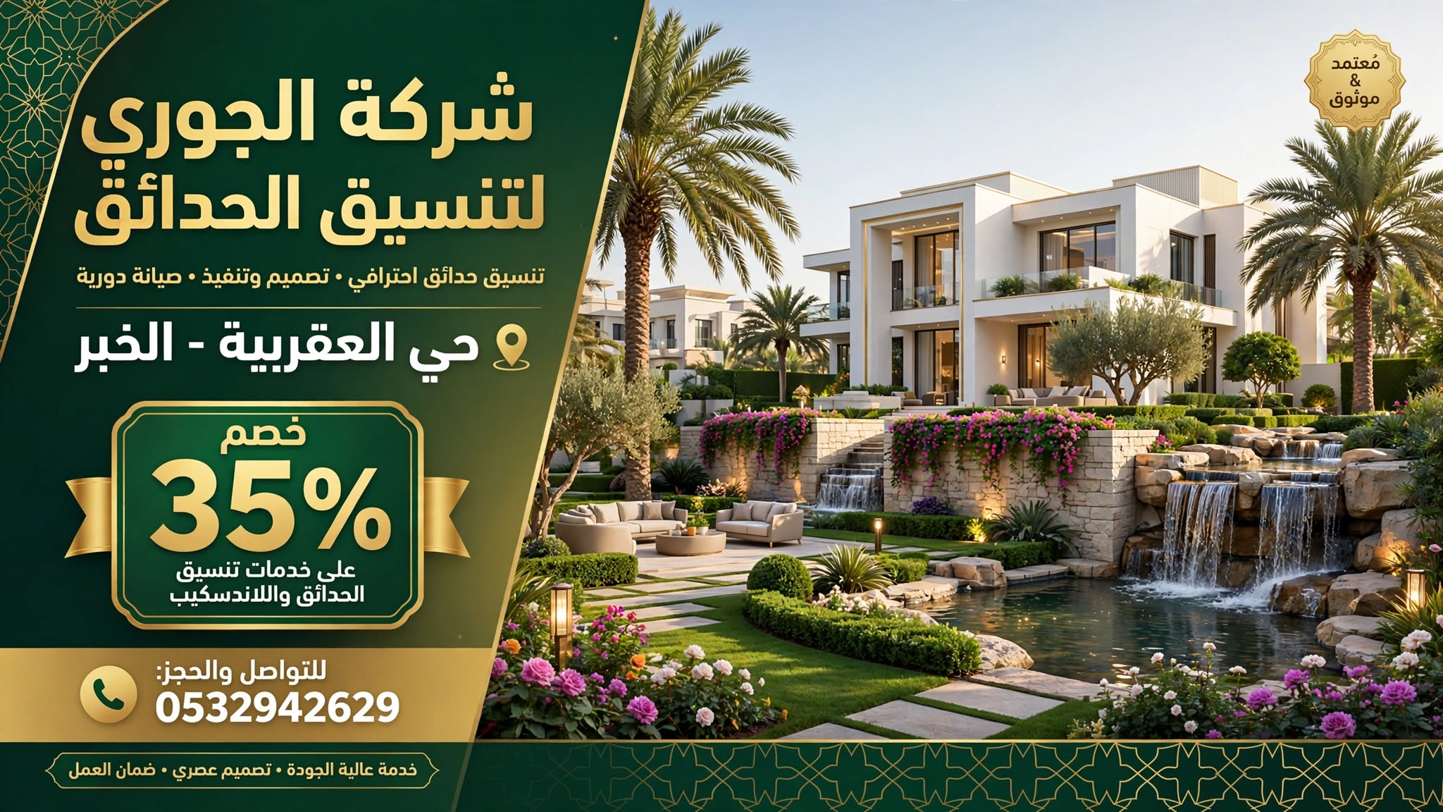 تنسيق حدائق حي العقربية الخبر